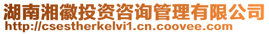 湖南湘徽投資咨詢管理有限公司