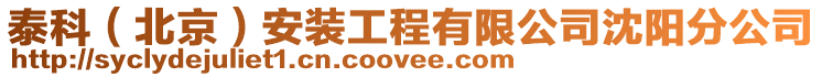 泰科（北京）安裝工程有限公司沈陽分公司