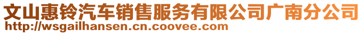 文山惠鈴汽車銷售服務有限公司廣南分公司