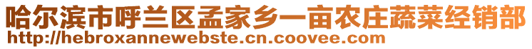 哈爾濱市呼蘭區(qū)孟家鄉(xiāng)一畝農(nóng)莊蔬菜經(jīng)銷(xiāo)部