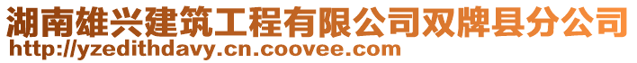 湖南雄興建筑工程有限公司雙牌縣分公司