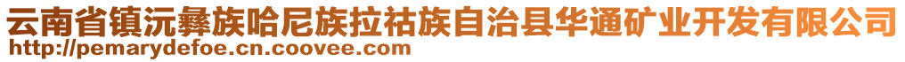 云南省鎮(zhèn)沅彝族哈尼族拉祜族自治縣華通礦業(yè)開發(fā)有限公司