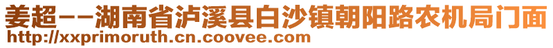 姜超--湖南省泸溪县白沙镇朝阳路农机局门面