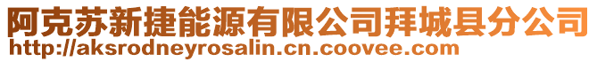 阿克蘇新捷能源有限公司拜城縣分公司