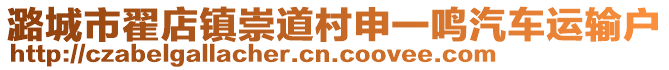 潞城市翟店鎮(zhèn)崇道村申一鳴汽車(chē)運(yùn)輸戶(hù)