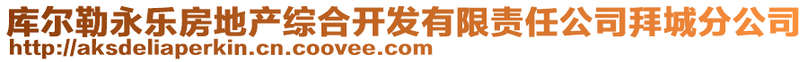 庫爾勒永樂房地產(chǎn)綜合開發(fā)有限責(zé)任公司拜城分公司