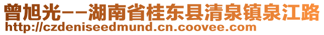 曾旭光--湖南省桂東縣清泉鎮(zhèn)泉江路