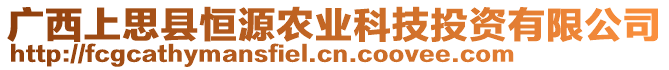 廣西上思縣恒源農(nóng)業(yè)科技投資有限公司