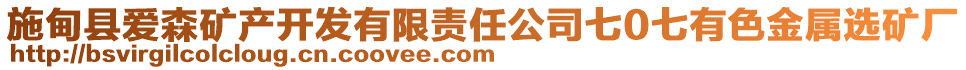 施甸縣愛(ài)森礦產(chǎn)開(kāi)發(fā)有限責(zé)任公司七0七有色金屬選礦廠