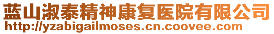 藍(lán)山淑泰精神康復(fù)醫(yī)院有限公司