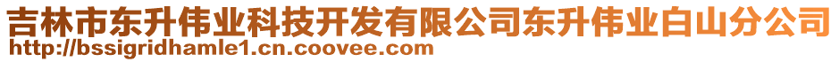 吉林市東升偉業(yè)科技開(kāi)發(fā)有限公司東升偉業(yè)白山分公司