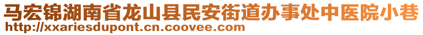 馬宏錦湖南省龍山縣民安街道辦事處中醫(yī)院小巷