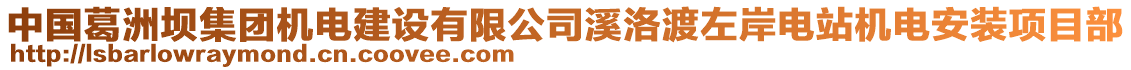 中國葛洲壩集團(tuán)機(jī)電建設(shè)有限公司溪洛渡左岸電站機(jī)電安裝項(xiàng)目部