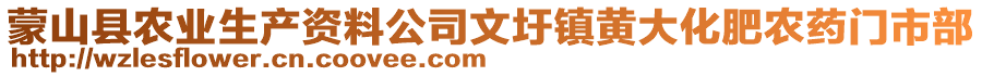 蒙山縣農(nóng)業(yè)生產(chǎn)資料公司文圩鎮(zhèn)黃大化肥農(nóng)藥門市部