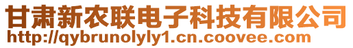 甘肅新農(nóng)聯(lián)電子科技有限公司