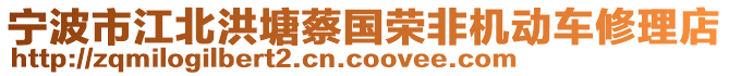 寧波市江北洪塘蔡國榮非機動車修理店