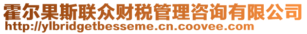 霍爾果斯聯眾財稅管理咨詢有限公司