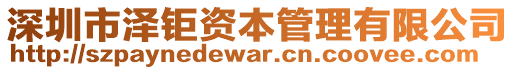 深圳市澤鉅資本管理有限公司