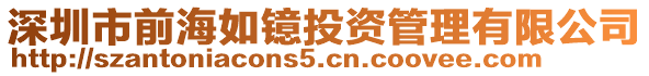 深圳市前海如鐿投資管理有限公司