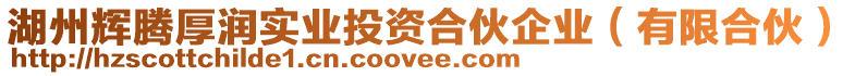 湖州輝騰厚潤實(shí)業(yè)投資合伙企業(yè)（有限合伙）