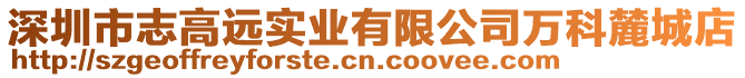 深圳市志高遠實業有限公司萬科麓城店
