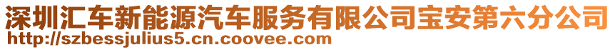 深圳匯車新能源汽車服務有限公司寶安第六分公司