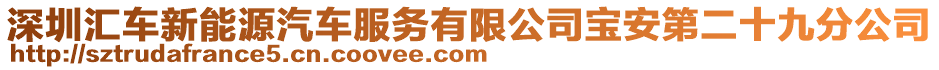 深圳匯車新能源汽車服務有限公司寶安第二十九分公司