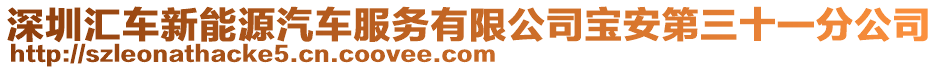 深圳匯車新能源汽車服務(wù)有限公司寶安第三十一分公司