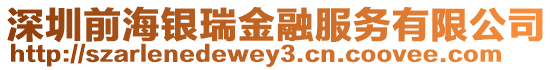深圳前海銀瑞金融服務有限公司