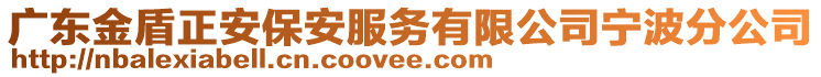 廣東金盾正安保安服務有限公司寧波分公司
