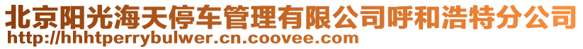 北京陽光海天停車管理有限公司呼和浩特分公司
