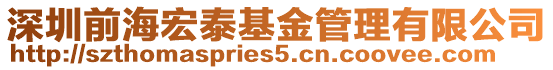 深圳前海宏泰基金管理有限公司