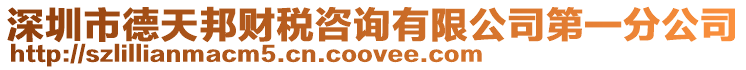 深圳市德天邦財稅咨詢有限公司第一分公司