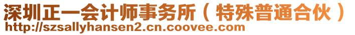 深圳正一會計師事務所(特殊普通合伙)