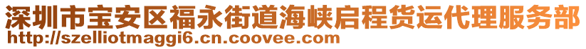 深圳市寶安區(qū)福永街道海峽啟程貨運(yùn)代理服務(wù)部
