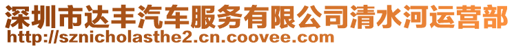 深圳市達(dá)豐汽車(chē)服務(wù)有限公司清水河運(yùn)營(yíng)部