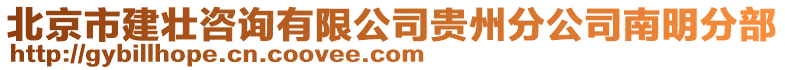 北京市建壯咨詢有限公司貴州分公司南明分部