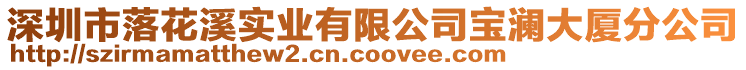 深圳市落花溪實業有限公司寶瀾大廈分公司