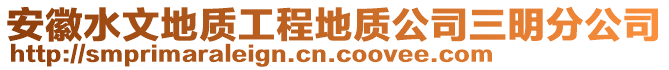 安徽水文地質工程地質公司三明分公司