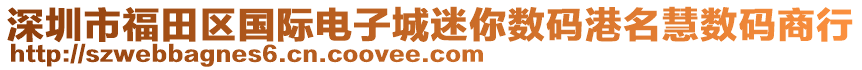 深圳市福田區國際電子城迷你數碼港名慧數碼商行
