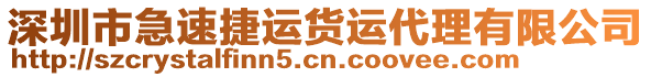 深圳市急速捷運(yùn)貨運(yùn)代理有限公司