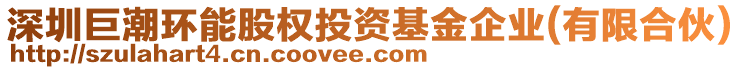 深圳巨潮環(huán)能股權(quán)投資基金企業(yè)(有限合伙)