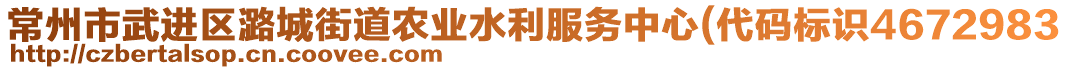 常州市武進(jìn)區(qū)潞城街道農(nóng)業(yè)水利服務(wù)中心(代碼標(biāo)識(shí)4672983