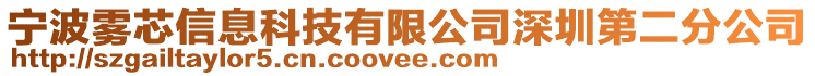 寧波霧芯信息科技有限公司深圳第二分公司