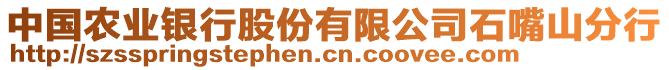 中國農(nóng)業(yè)銀行股份有限公司石嘴山分行