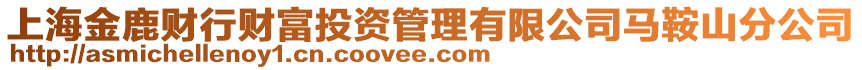 上海金鹿財行財富投資管理有限公司馬鞍山分公司