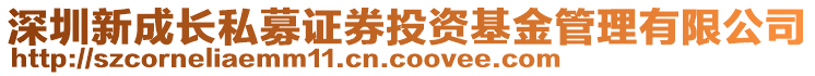 深圳新成長私募證券投資基金管理有限公司