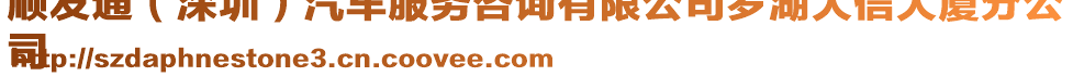 順發(fā)通(深圳)汽車服務(wù)咨詢有限公司羅湖大信大廈分公
司