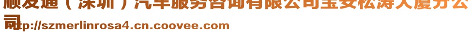 順發(fā)通(深圳)汽車服務(wù)咨詢有限公司寶安松濤大廈分公
司