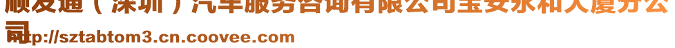 順發(fā)通(深圳)汽車服務(wù)咨詢有限公司寶安永和大廈分公
司